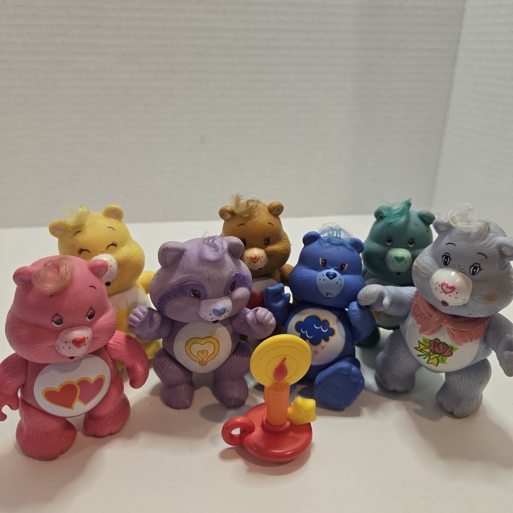 Vintage Care Bears (1980s Kenner) PVC 3" Poseable 8 Piece Collection Lot Cute‎